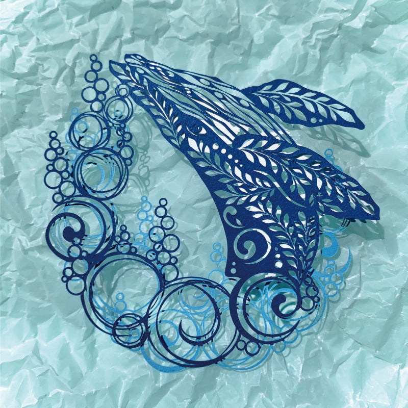 【切り絵キット】《くじら》 Design 祐琴/yuko(kit-0094)