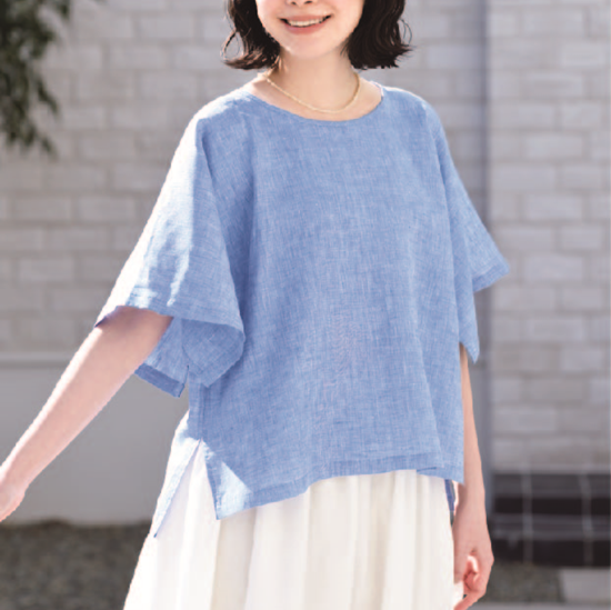 【型紙】高橋恵美子デザイン 手ぬいのスリット入りブラウス(EC-0010)