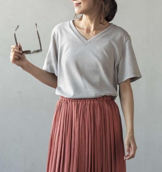 【型紙/レシピなし】VネックTシャツ(LBS4790-02)