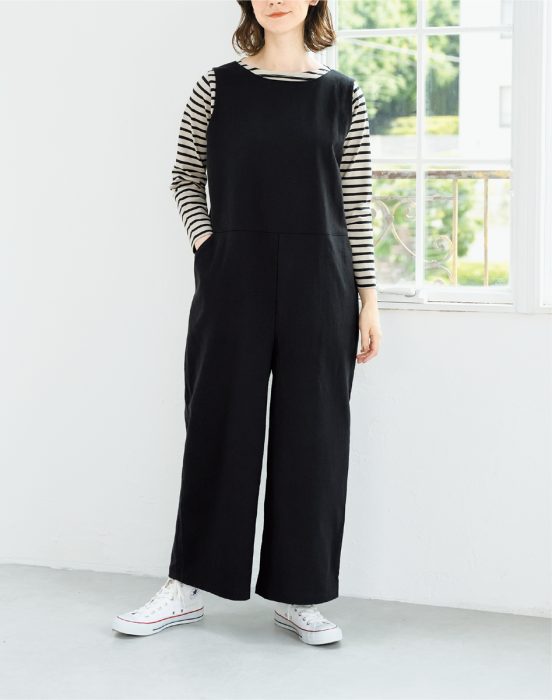 【型紙】ワイドシルエットのシンプルサロペット(SB-0052)