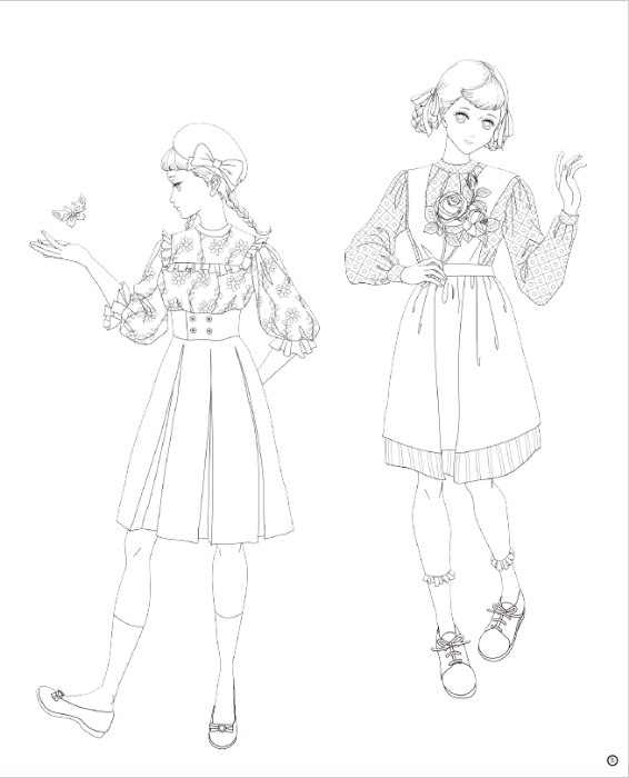 【書籍】レトロファッション塗り絵(M1708)