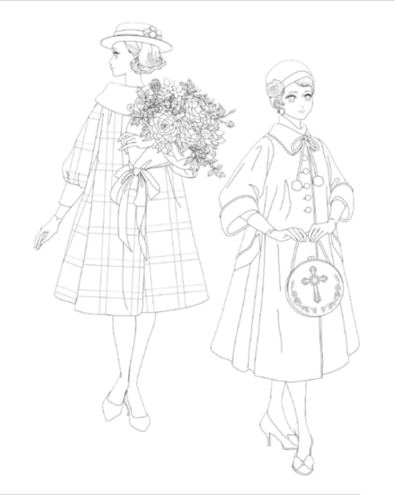 【書籍】レトロファッション塗り絵(M1708)