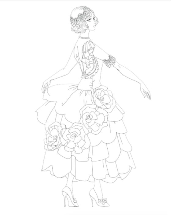 【書籍】レトロファッション塗り絵(M1708)