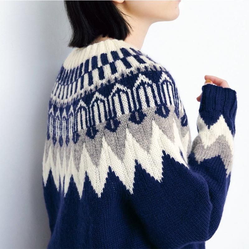 【DL編み物】ジグザグ模様の編み込みプル Design by 宇野千尋(DLknit0026)