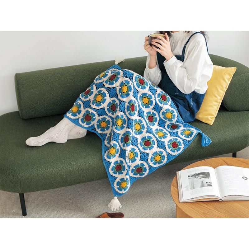 【DL編み物】トルコタイル風ブランケット Design by marshell(DLknit0029)