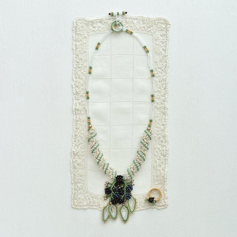 【ビーズキット】ブラックベリーネックレス&リング design 荒木晴美/Harumi Araki_(kit-0012)