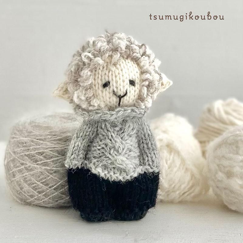 あみぐるみキット】_《モノトーンのひつじさん》byツムギコウボウ（kit