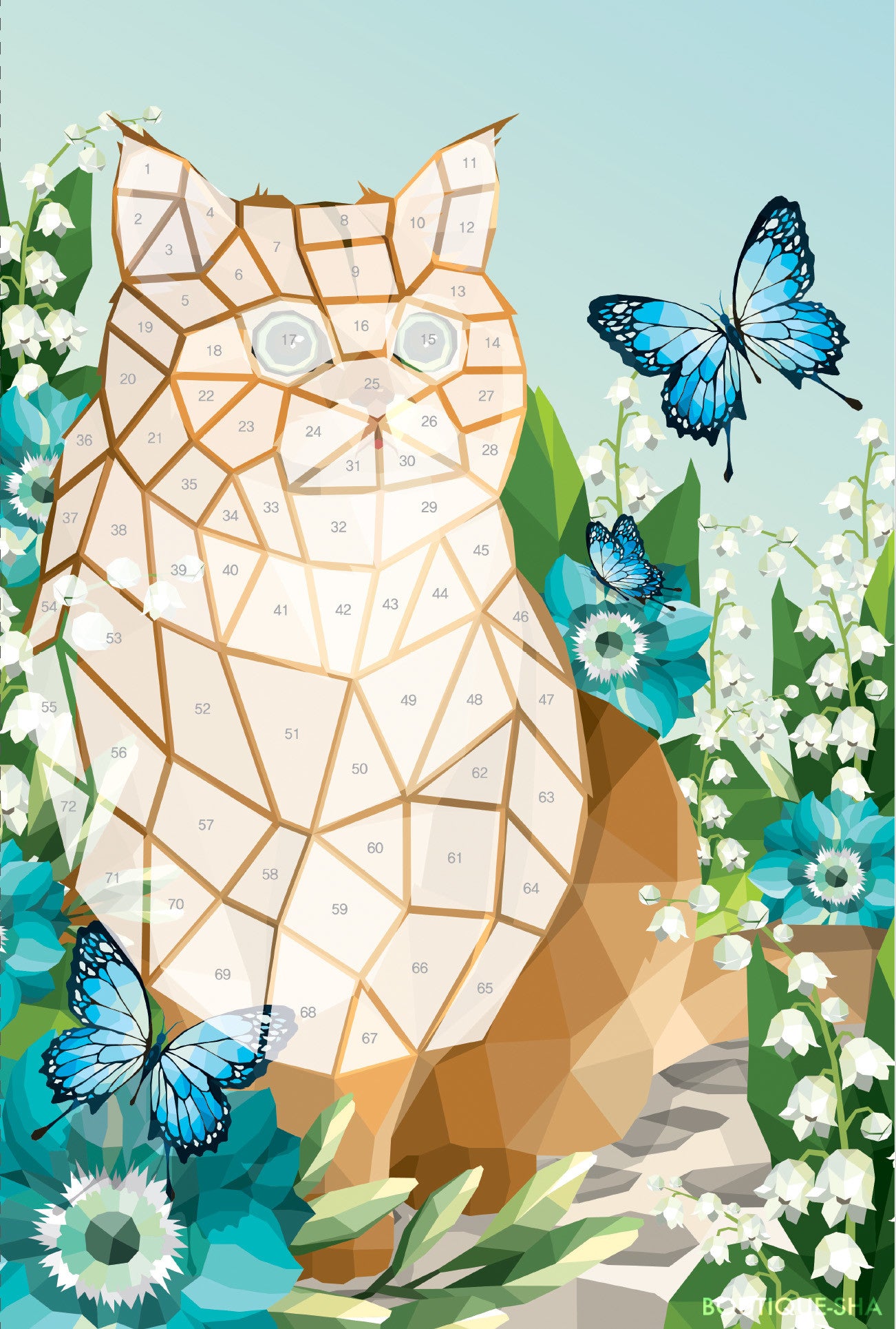 【書籍】シールパズルブック ~美しい花に囲まれた猫たち~(D69)