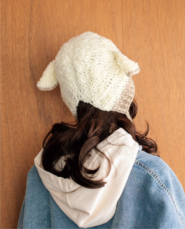 【DL 編み物】ひつじのボンネット Design by ハマナカ企画(DLknit0042)