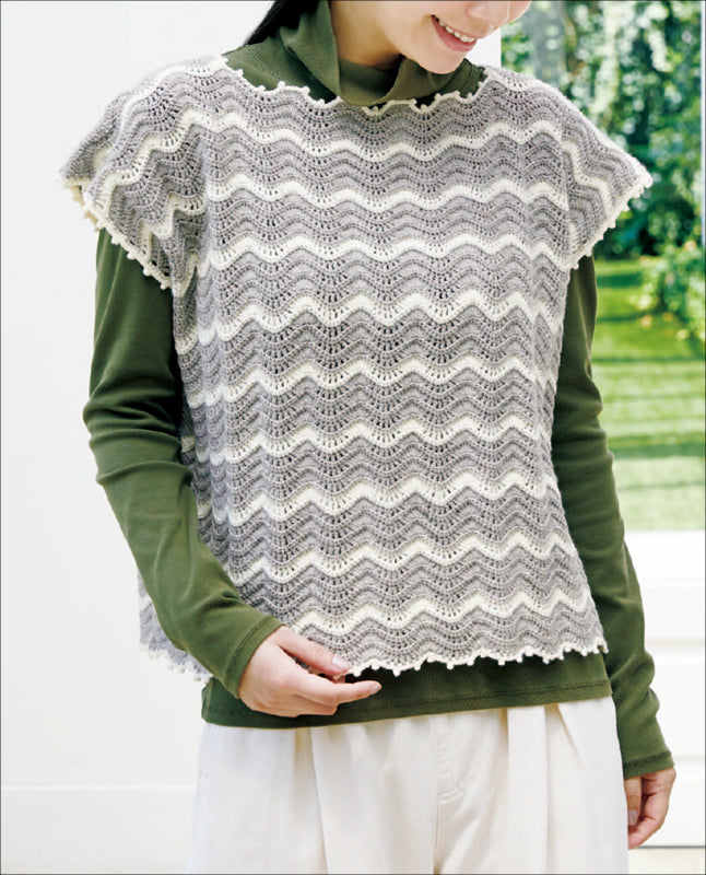 【DL 編み物】ジグザグ模様の配色ベスト Design by ブティック社ニットチーム(DLknit0049)