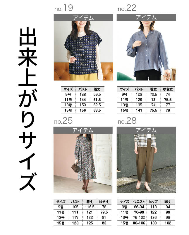 【型紙】レディブティック2025年10月秋号 実物大の型紙A面B面+レシピ(LB-0023)