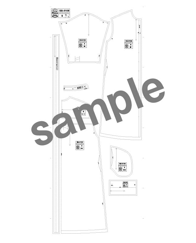 【型紙】スタンドカラーのシャツワンピース (SB-0109)