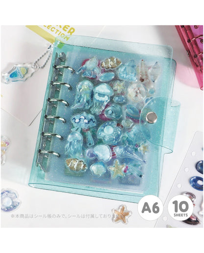 【シール】手帳型シール帳アクリルチャーム付きA6サイズ（sh-0004)