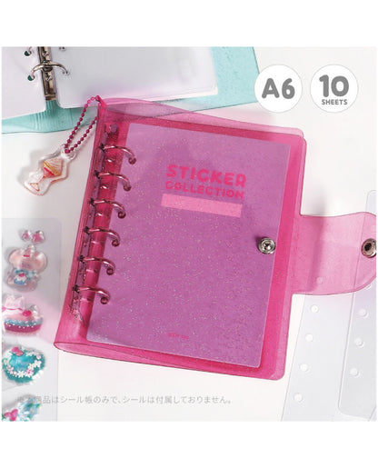 【シール】手帳型シール帳アクリルチャーム付きA6サイズ（sh-0004)