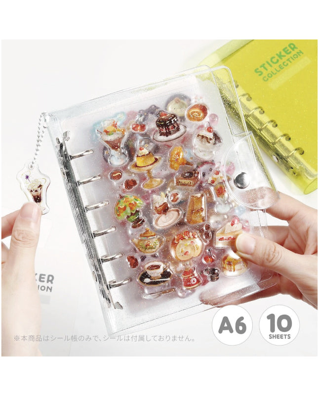 【シール】手帳型シール帳アクリルチャーム付きA6サイズ（sh-0004)