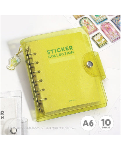 【シール】手帳型シール帳アクリルチャーム付きA6サイズ（sh-0004)