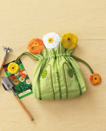 【材料キット】《細尾典子さん☆ポピーの巾着 》※コットンフレンド 春号vol.90掲載(kit-0053)