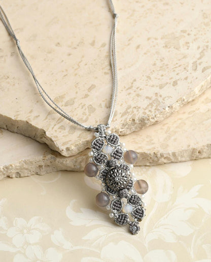 【マクラメキット】《巻き結びとしゃこ結びのペンダント》～ design 瞳硝子/Shoko Hitomi（kit-0063)