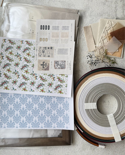 【材料キット】《椅子のある風景》３シーンがまとめて作れる材料キット_「みんなの紙バンド雑貨vol.15」掲載(レシピなし)（kit-0069)