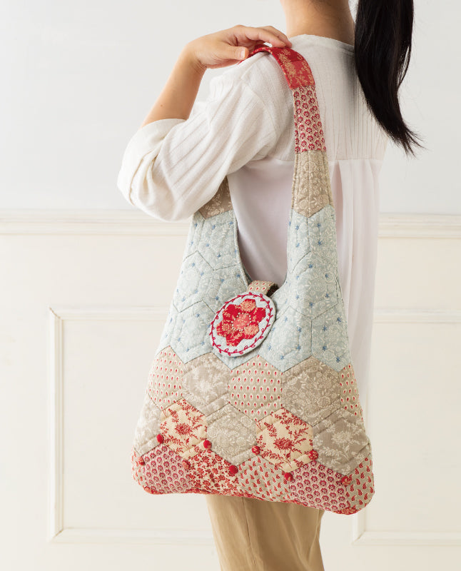 【材料キット】ヘキサゴンのバッグ by パッチワーク教室編集部(kit-0076)