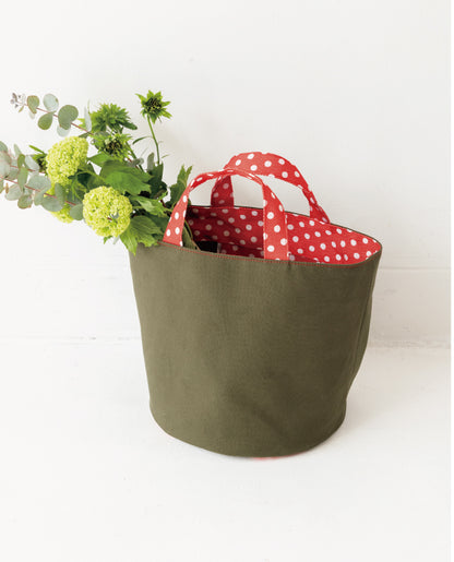 【材料キット】畳縁がポイントのバケツトートDesign赤峰清香/Sayaka Akamine（kit-0090)