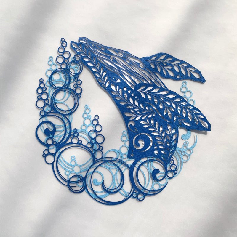 【切り絵キット】《くじら》 Design 祐琴/yuko（kit-0094)