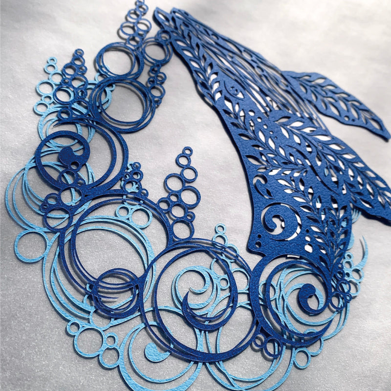 【切り絵キット】《くじら》 Design 祐琴/yuko（kit-0094)