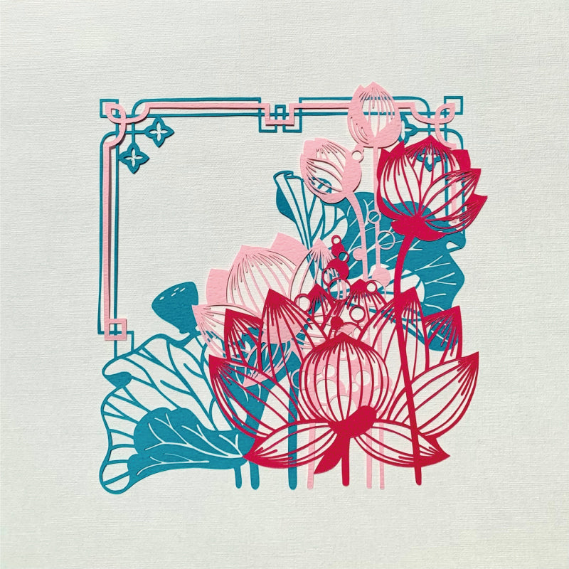 【切り絵キット】《蓮華》 Design 祐琴/yuko（kit-0096)