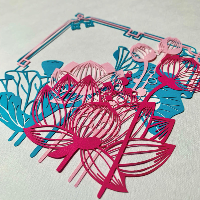 【切り絵キット】《蓮華》 Design 祐琴/yuko（kit-0096)