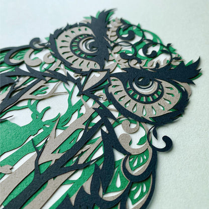 【切り絵キット】《フクロウ》 Design 祐琴/yuko（kit-0097)