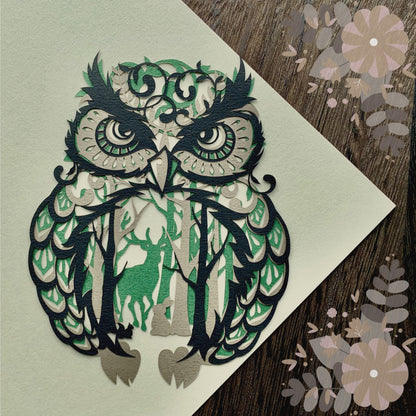 【切り絵キット】《フクロウ》 Design 祐琴/yuko（kit-0097)