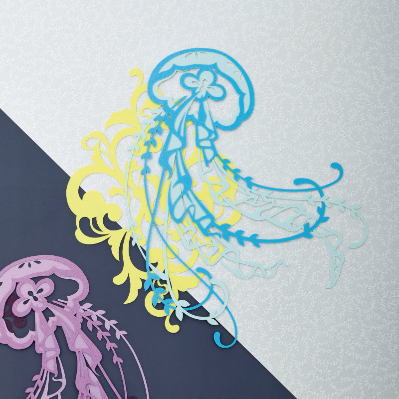 【切り絵キット】《ゆらゆら漂う クラゲ》 Design 祐琴/yuko（kit-0098)
