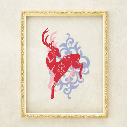 【切り絵キット】《美しいツノのシカ》 Design 祐琴/yuko（kit-0099)