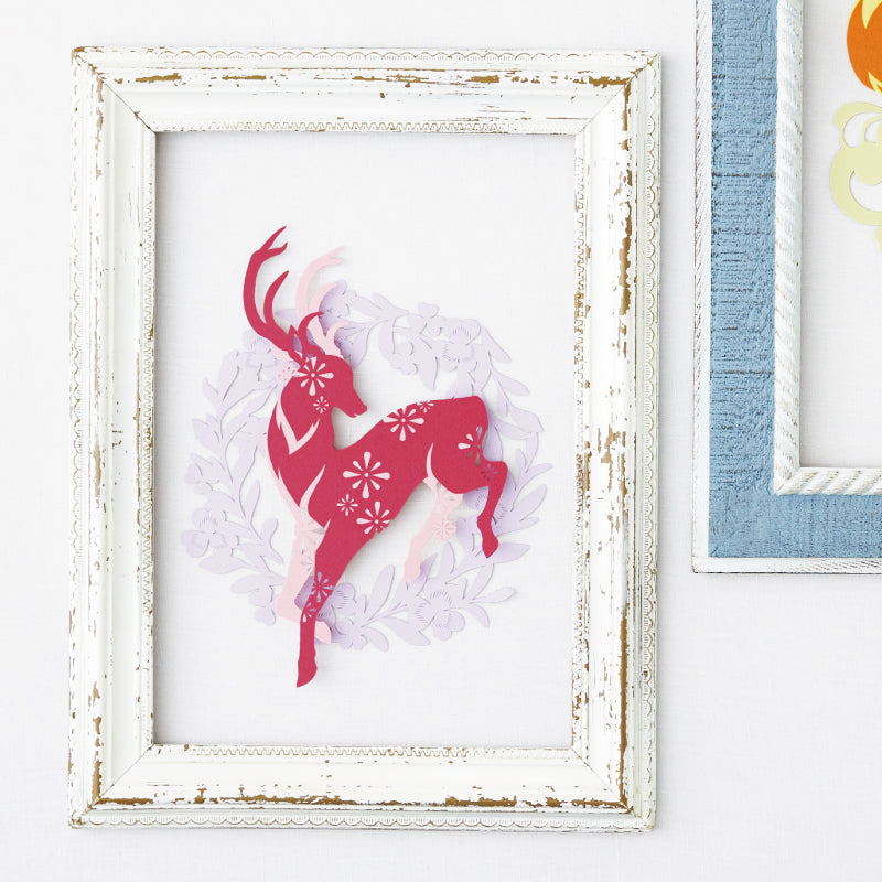 【切り絵キット】《美しいツノのシカ》 Design 祐琴/yuko（kit-0099)