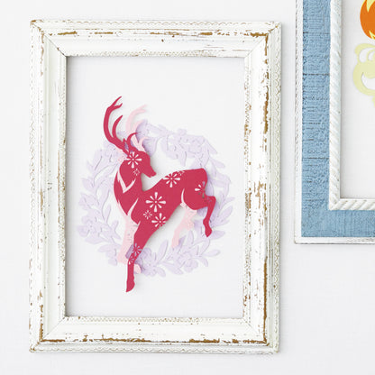 【切り絵キット】《美しいツノのシカ》 Design 祐琴/yuko（kit-0099)