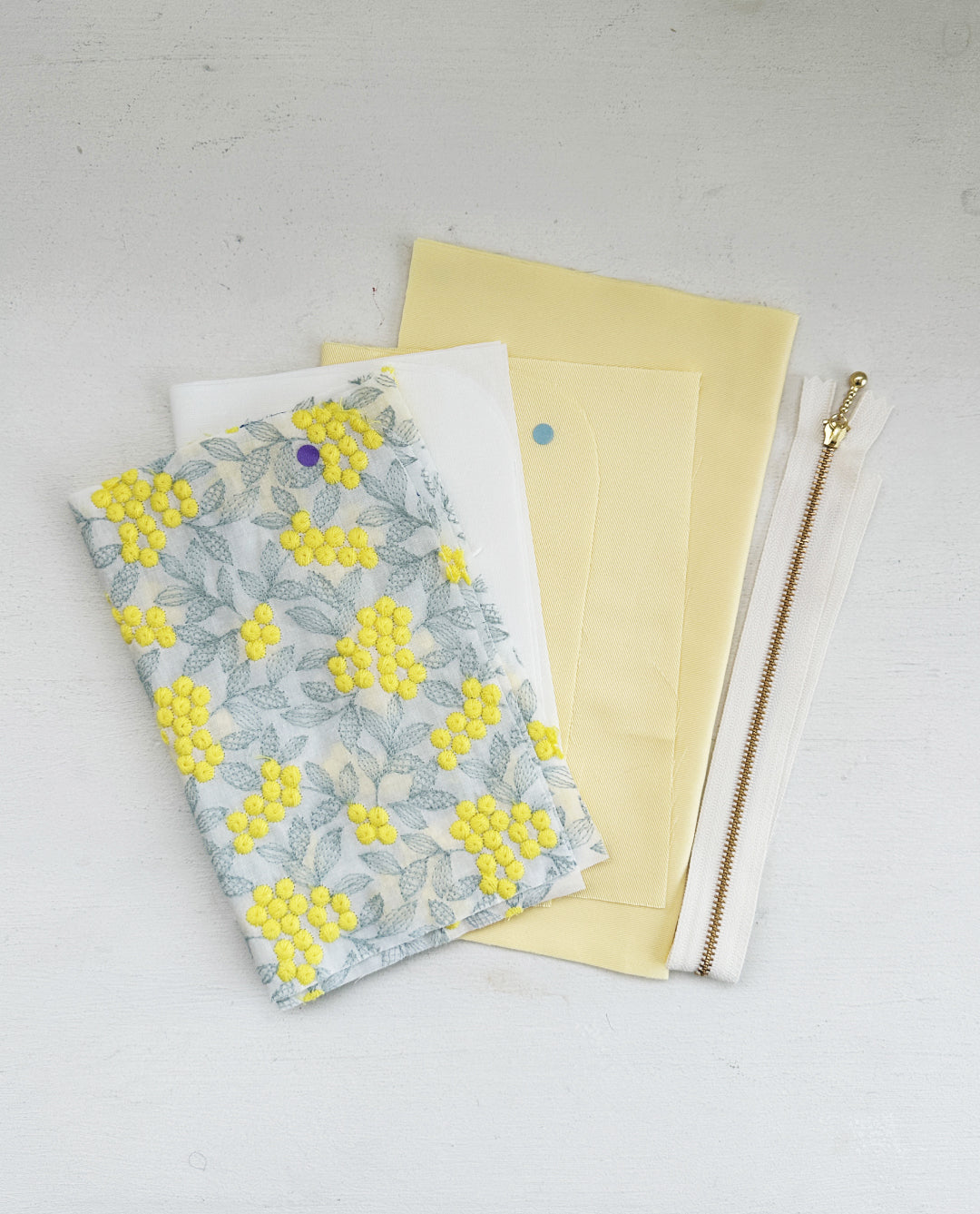 【材料キット】《Ｌ字ファスナーポーチ》_Baby＆Kids Handmadeオリジナル(レシピなし)（kit-0123)