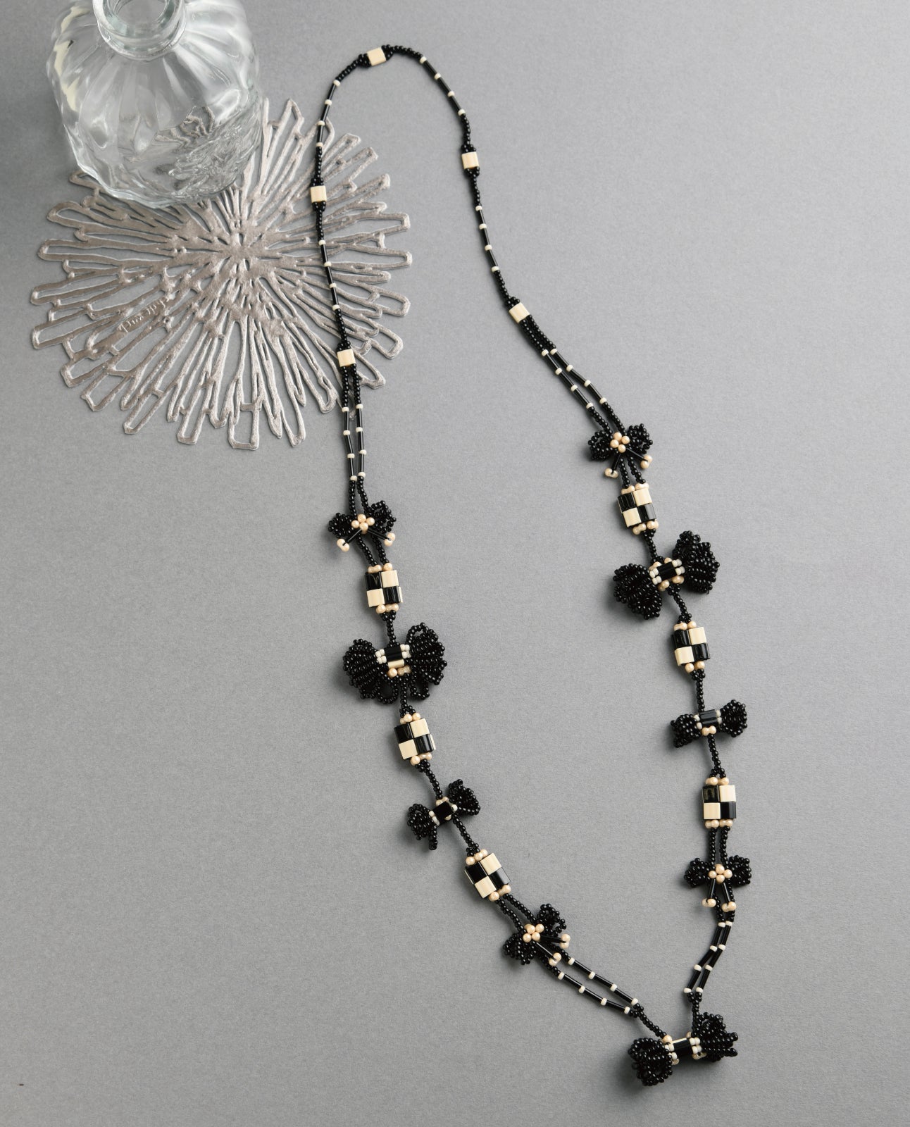 【ビーズキット】ラダーステッチモチーフのネックレス～ダミエ～ Design清水美和子/Miwako Shimizu（kit-0128)