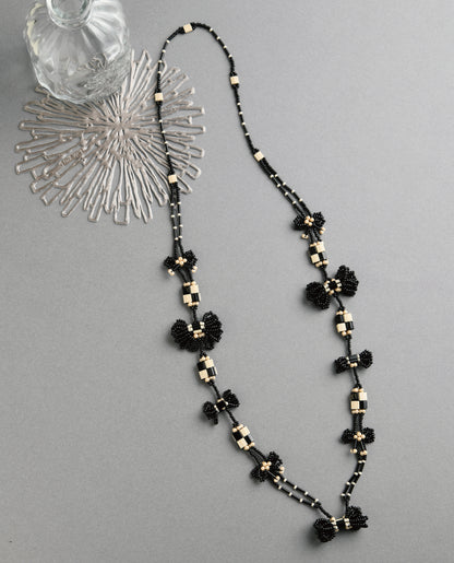 【ビーズキット】ラダーステッチモチーフのネックレス～ダミエ～ Design清水美和子/Miwako Shimizu（kit-0128)