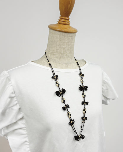 【ビーズキット】ラダーステッチモチーフのネックレス～ダミエ～ Design清水美和子/Miwako Shimizu（kit-0128)