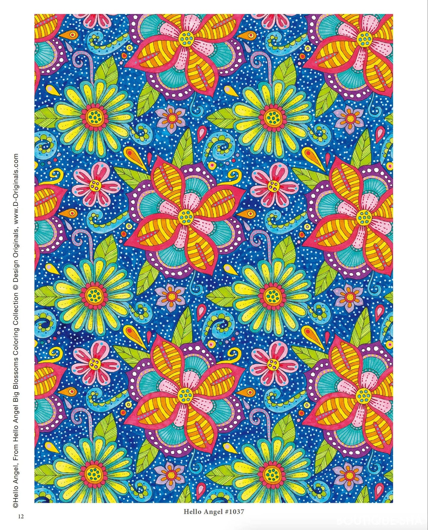 【書籍】Big Blossoms 美しい花のマンダラアート塗り絵(M1648)