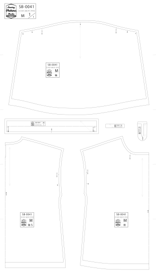【型紙】バンドカラーのギャザーブラウス(SB-0041)
