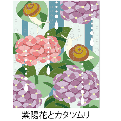 【DL塗り絵】紫陽花とカタツムリ