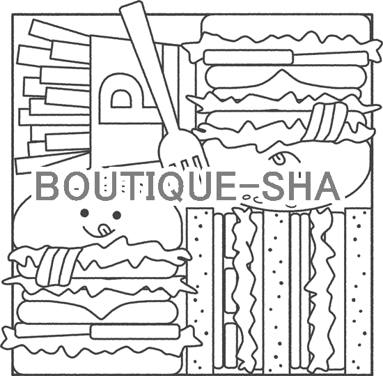 【DL塗り絵】ハンバーガー