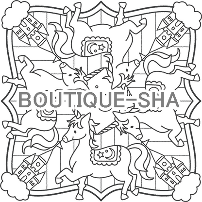 【DL塗り絵】ユニコーン