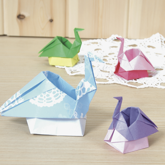 【DL折り紙】鶴のBOX