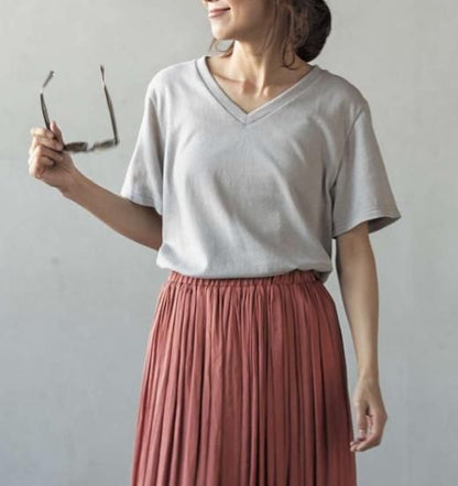 【型紙/レシピなし】VネックTシャツ（LBS4790-02）