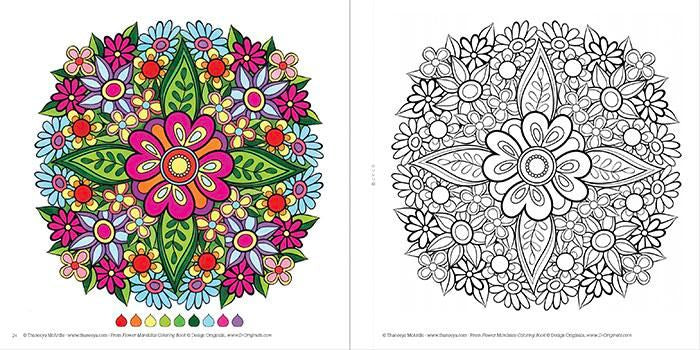 【書籍】Flower Mandalas 花のマンダラ塗り絵 BOOK(M1631)