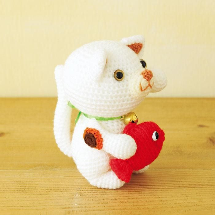 【DL編み物】あみぐるみ/招き猫　Design by Ikuko Saito(DLknit0020）