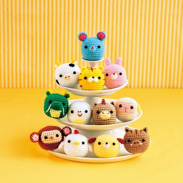 【DL編み物】あみぐるみ/干支のなかまたち　Design by Miyuki Ichikawa(DLknit0015)