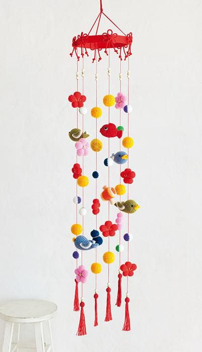 【DL編み物】あみぐるみ/うぐいすの吊るし飾り　Design by Ikuko Saito(DLknit0018)